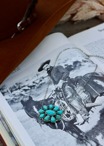 harlow_natural_stone_turquoise_cluster_floral_concho_western_necklace_mack_and_co_designs_australia