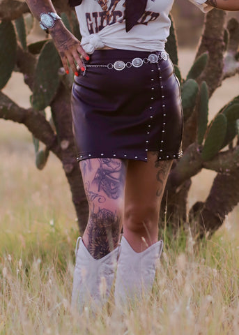 django_studded_leather_western_cowgirl_skirt_concho_black_mack_and_co_designs_australia