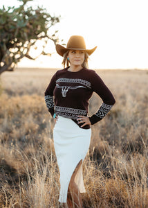 longhorn_sweater_cotton_ryeb_outfitters_cowgirl_style_mack_and_co_designs_australia