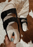 holster_farah_slides_in_black_glitter_western_buckle_shoes_footwear_mack_and_co_designs_australia