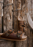 The Buckle Down Leather Slides