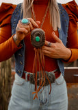Leather Concho Bolo Necklace