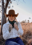 rodeo_western_fashion_ruffle_wrap_handmade_handcrafted_concho_scarfslide_slide_wildrag_wild_rag_neck_scarf_tie_necktie_floral_scarves_turquiose_bucking_bronco_campdraft_barrel_racing_racer_linen_gingham_ranch_rider_paisley_cowgirl_mack_and_co_designs_australia