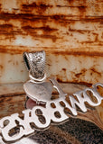 I Heart Cowboys Pendant - Orange Spiny