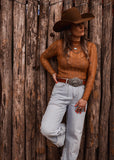 The Western Heritage Lace Top in Tan