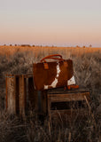 kate_overnight_tote_bag_handbag_cowhide_tan_leather_brown_duffle_duffel_country_western_mack_and_co_designs_australia