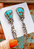 Howdy Fringe Earrings - Kingman Turquoise