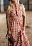 Camilla Maxi Dress in Chocolate Gingham