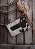 Sage Cowhide Clutch/ Crossbody Bag in Chocolate Leather (Pick Option)