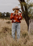 finley_western_cowboy_hat_rodeo_cowgirl_ruffle_puff_sleeve_blouse_arena_shirt_mack_and_co_designs_australia