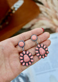 Pink Stone Dangle Earrings