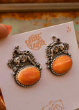 F*ck Around & Find Out Earrings - Orange Spiny