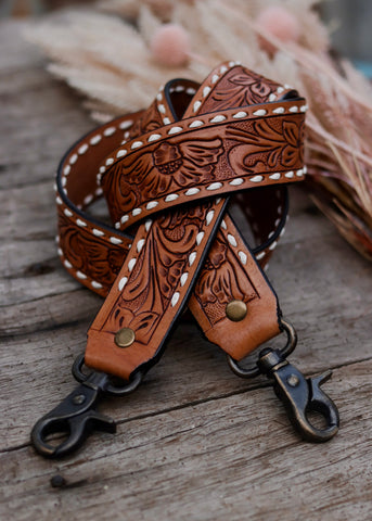 american_darling_tooled_leather_handpainted_buckstitch_handbag_bag_strap_western_rodeo_cowgirl_mack_and_co_designs_australia