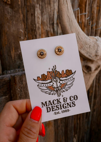 Aubrey Bullet Shell Earrings (Brass)