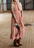 Camilla Maxi Dress in Chocolate Gingham