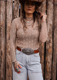 The Western Heritage Lace Top in Bone