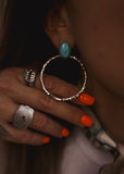 Hinge Hoop Earrings - Kingman Turquoise