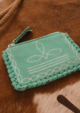 The Boot Stitch Coin Purse in Turquoise