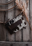 Sage Cowhide Clutch/ Crossbody Bag in Chocolate Leather (Pick Option)