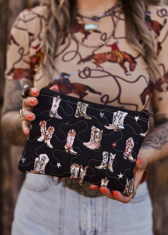 The Thunderbird Boots Quilted Cosmetic Bag