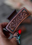 Tooled Leather Hair Claw