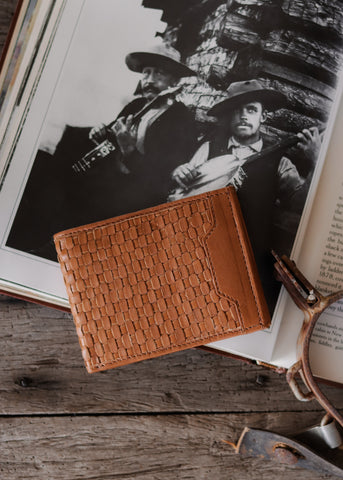 thomas_mens_leather_woven_wallet_western_cowboy_bifold_tan_chocolate_brown_burgundy_mack_and_co_designs_australia