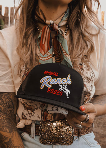 Whiskey Bent Hat Co. - The Ranch Rodeo Trucker Cap in Black