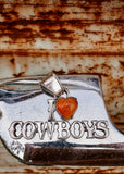 I Heart Cowboys Pendant - Orange Spiny