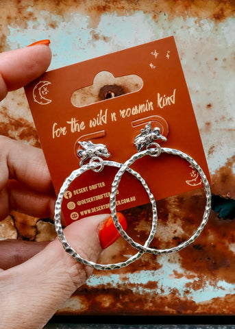 Bronc Hoop Earrings - Sterling Silver