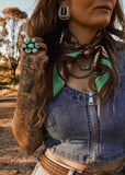The Western Buckle Earrings in Silver