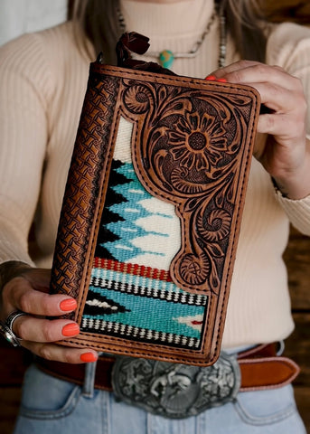 alvaro_saddle_blanket_tooled_leather_organiser_wallet_wristlet_crossody_american_darling_bags_western_cowgirl_mack_and_co_designs_australia