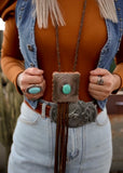 Leather Concho Bolo Necklace