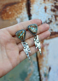 dd_desert_drifter_cosmos_lightening_lightning_bolts_dangle_earrings_rodeo_punchy_genuine_royston_ribbon_star_shot_stars_ball_detailing_turquoise_twist_wire_cowgirl_925_western_jewellery_jewelry_sterling_silver_silversmith_mack_and_co_designs_australia_handcrafted_in_australian_made