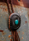 Leather Concho Bolo Necklace