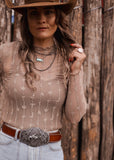 The Western Heritage Lace Top in Bone