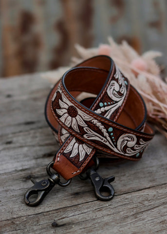 american_darling_tooled_leather_handpainted_buckstitch_handbag_bag_strap_western_rodeo_cowgirl_mack_and_co_designs_australia