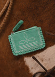 The Boot Stitch Coin Purse in Turquoise