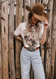 XOXO Art & Co. Saddle Flower Bronc Tee