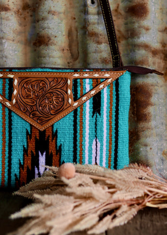 penelope_saddleblanket_saddle_blanket_red_cream_neautral_blue_turquoise_chocolate_purse_clutch_crossbody_bag_tooled_leather_western_mack_and_co_designs_australia