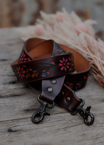 american_darling_tooled_leather_handpainted_buckstitch_handbag_bag_strap_western_rodeo_cowgirl_mack_and_co_designs_australia