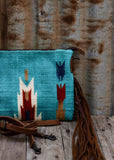 zoe_saddle_blanket_saddleblanket_handbag_bag_fringe_american_darling_tooled_leather_blue_turquoise_aztec_arrows_red_rust_western_mack_and_co_designs_australia