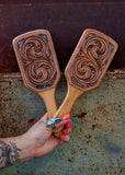 tooled_leather_hair_brush_comb_turquoise_western_mack_and_co_designs_australia