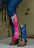 lucky_chuck_western_performance_socks_vintage_cowboys_cowgirls_rodeos_take_the_risk_hot_pink_cactus_hemp_compression_america_usa_mack_and_co_designs_australia