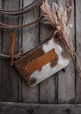 Sage Cowhide Clutch/ Crossbody Bag in Tan Leather (Pick Option)