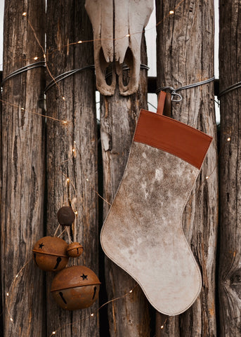 The Cowhide Christmas Stocking