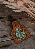 american_darling_tooled_leather_handpainted_keyring_bag_tag_keychain_western_mack_and_co_designs_australia