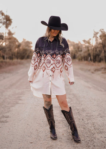 The Cowgirl Canyon Shirt Dress
