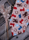 let_'er_buck_rodeo_western_fashion_handmade_handcrafted_concho_scarfslide_slide_wildrag_wild_rag_neck_scarf_tie_necktie_scarves_bucking_bronco_campdraft_barrel_racing_racer_linen_gingham_cowgirl_mack_and_co_designs_australia