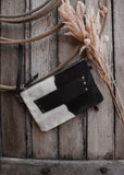 Sage Cowhide Clutch/ Crossbody Bag in Black Leather (Pick Option)