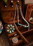 Addilyn Cowhide Jewellery Case in Chocolate Tooled Leather